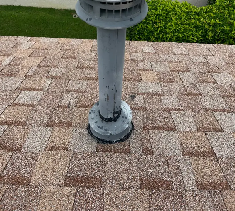 Roof repair in progress (before/during photo) by Epoch Roofing in Lakewood Ranch, FL